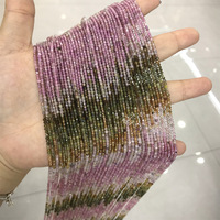 Prêt à expédier perles de tourmaline arc-en-ciel translucides naturelles collier de pierres précieuses en vrac délicat ensemble de bijoux perles de pierre