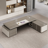 Bureau de direction de luxe haut de gamme en forme de L avec armoire de rangement, qualité garantie, table d'ordinateur pour PDG