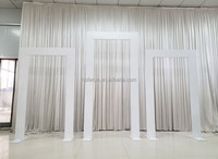 FURUN Arche de mariage de luxe 2D, fond de scène, 3 pièces/ensemble, arche en acier inoxydable doré brillant, décoration de fond de scène de mariage