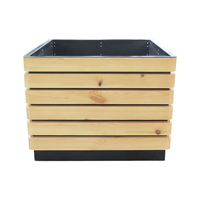 Grand pot de fleurs rectangulaire en acier pour l'intérieur et l'extérieur, fabricant de pots de fleurs, pot de fleurs en bois