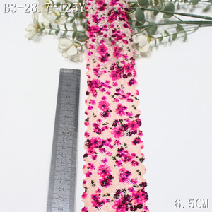 Dentelle élastique Kawaii à bordure étroite de 6 cm, dentelle blanche extensible, dentelle élastique à fleurs colorées pour la couture de sous-vêtements - Product Image 3