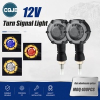 Clignotant LED universel pour moto CQJB 12V, rond, bicolore, lampe clignotante