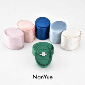 New Customized Logo Oval Luxury Velvet Ring <strong>Box</strong> <strong>Earrings</strong> Storage Premium Wedding Engagement Jewelry <strong>Gift</strong> Packaging <strong>Box</strong> Wholesale - Product Image 5