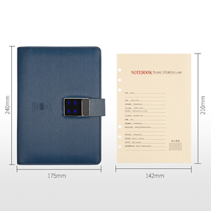 Agenda con Cubierta DIY y Planificador <span class=keywords><strong>Interior</strong></span>, Carpeta de Cuero PU con Cierre Digital o de Dedo, Banco de Energía USB de 8000 mAh, Organizador de Notas - Product Image 3