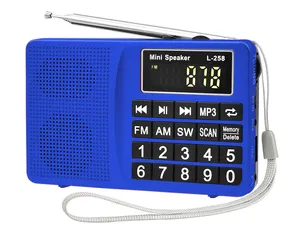 L-258 AM/MW/FM/SW Radio With TF USB AUX LED Display Big Button For Elder