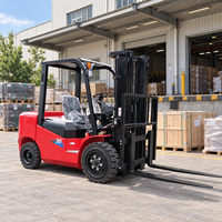 Chariot élévateur diesel 4x4 tout-terrain 3-5 tonnes à mât triphasé, siège de conduite en mousse/pneumatique, vente directe d'usine en Chine