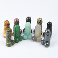 Mini cristal pénis sculpture artisanat pierres précieuses mélange matériel cristaux guérison pénis godes pierres pour pendentif énergie pierre