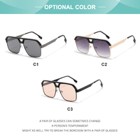 Lunettes de soleil métalliques SENTA de haute qualité à double pont, personnalisables avec logo OEM, pour femmes et hommes
