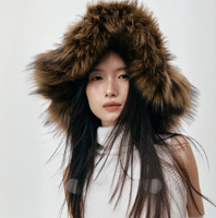 Gorro de invierno de felpa para mujer, cálido y esponjoso, estilo pescador, gorro de piel sintética.