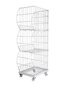 Estante de exhibición de 3 niveles, cesta de mercado de malla de alambre con ruedas, estante redondo de metal para soporte de tienda - Product Image 6