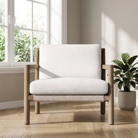 Outdoor-Akzentsessel, Geflochtener Garten-Loungesessel, Terrassen-Einzelsessel mit Weichem Kissen