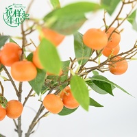 Groothandel Kunstmatige Oranje Fruittak 97cm voor Hotel Woonkamer Decoratie Bubbelmateriaal Kumquat Steel Tafeldecoratie Thuis