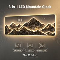 Jam Dinding Shanlu dengan Lampu LED, Menampilkan Suhu dan Waktu Secara Digital. Cocok untuk Ruang Tamu, Rumah, dan Hotel.