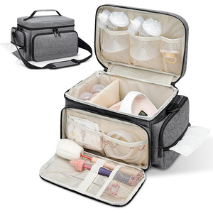 Sac de rangement pour tire-lait de voyage en tissu Oxford pour femme avec fermeture éclair - Compartiment pour pièces supplémentaires imperméable Toutes saisons - Product Image 1