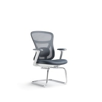 Chaise de bureau ergonomique JOHOOFURNITURE avec base cantilever, cadre blanc, vente en gros pour bureau à domicile, coussin épais confortable
