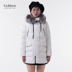 Lady's Winter down <strong>Jacket</strong> with Fur Hood Fashion Casual <strong>Quilted</strong> Design Breathable Solid <strong>Pattern</strong> Finished Product - Product Image 2