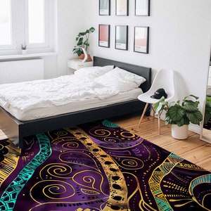 Drucken Sie wasch bare Retro Vintage Blumen großen Boho Bereich Teppich rutsch festen Teppich Distressed Akzent für Esszimmer Gästezimmer Büro - Product Image 4