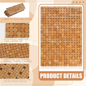 Alfombra de <span class=keywords><strong>Baño</strong></span> de Bambú de 2 Piezas de Secado Rápido <span class=keywords><strong>para</strong></span> Piscina y Spa, con Base Antideslizante - Product Image 3