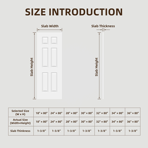 Thiết kế hiện đại prehung 6 tấm trắng rỗng lõi MDF gỗ kết cấu đúc cửa cho nội thất phòng ngủ - Product Image 2