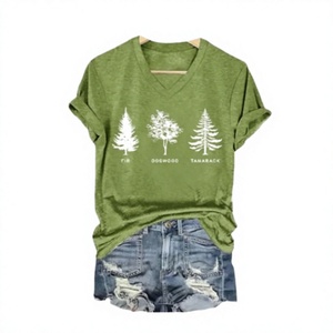Fir Dogwood <span class=keywords><strong>Tamarack</strong></span> Niedliches Rundhals-Tanktop aus Baumwollmischung mit kurzen Ärmeln, Foxtrot Delta Tango T-Shirt, Grün - Product Image 3