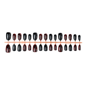 Faux ongles press-on français faits main, effet écaille de tortue brillante, 30 pièces, forme amande, en gel souple, à retirer par trempage, réutilisables, avec colle, pour le bureau et les fêtes - Product Image 4