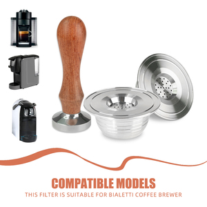 Juego de 1 Cápsula Reutilizable y 1 Tamper Compatible con Cafeteras <span class=keywords><strong>Bialetti</strong></span>, Filtro Recargable con Tamper y Taza para Espresso - Product Image 4