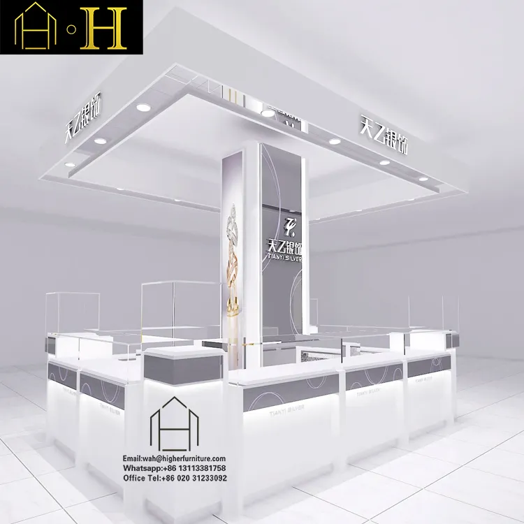 Mall Schmuck Kiosk Design Glas Display Möbel Schmuck Display Kiosk Showcase