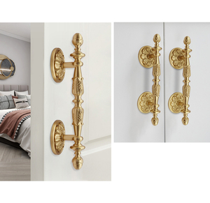 Tay Nắm Cửa Tủ Bằng Đồng Nguyên Khối Cổ Điển Tay Nắm Và Tay Nắm Cửa Tủ Bếp Màu Vàng Tay Nắm Kéo Đồ Nội Thất Cổ C-4812 Kim Loại - Product Image 6