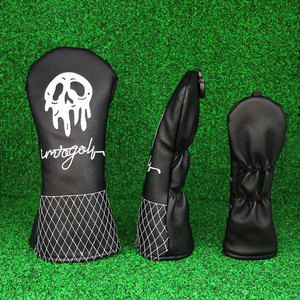 3 pcs/सेट खोपड़ी के लिए गोल्फ हेडकवर क्लब हेड कवर के लिए ड्राइवर/3 लकड़ी/हाइब्रिड पु चमड़े के गोल्फ क्लब कवर - Product Image 3