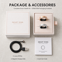 Bague connectée en acier inoxydable pour homme - Suivi d'activité IP68, moniteur de santé, fréquence cardiaque, suivi du sommeil, contrôle gestuel, chargement magnétique