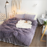 Ensemble de housses de couette Ultra douces, faux cheveux longs, Shaggy de luxe, vente en gros,
