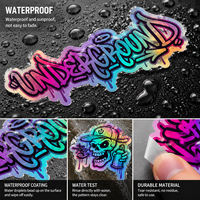 Autocollants holographiques personnalisés, imperméables, résistants aux rayures, anti-UV, en vinyle, pour skateboard, impression découpée sur mesure