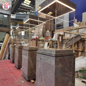 Socle en <span class=keywords><strong>marbre</strong></span> personnalisé avec éclairage LED - Socle en <span class=keywords><strong>marbre</strong></span> - Vitrine en pierre polie pour musée et exposition commerciale - Product Image 5