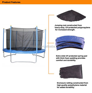 Tấm Bạt Lò Xo Ngoài Trời 12ft Tròn Lớn Cho Trẻ Em Có Lưới An Toàn Tấm Phủ PVC - Product Image 3