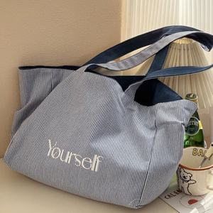 Sac fourre-tout en coton écologique de 16 pouces, nouveau design, réversible, imprimé, logo personnalisé, sac fourre-tout pour le shopping, grande capacité - Product Image 1