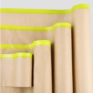 Biodegradable Kraft Paper Masking Film Heat Resistance Waterproof Auto Protective No-residual For Painting