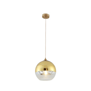 Lampe suspendue sphérique en verre, tête unique, 6W LED, lumière chaude, corps en fer, finition or argent, pour restaurant, bar - Product Image 5