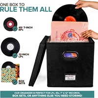 Boîtes de rangement pour disques en vinyle multi-usages durables Couvercle d'organisation en toile robuste pour plus de 50 disques vinyles Placards de rangement carrés pour le stockage