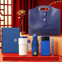 Ensemble Cadeau d'Affaires de Luxe Minimaliste Personnalisé Wisteria : Gobelet à Café, Carnet, Batterie Externe, Stylo Signature, Parapluie Pliable en PU