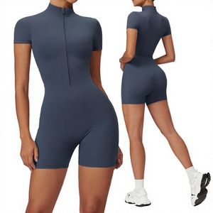 Traje Deportivo de Una Pieza, Mono de Gimnasio de Manga Corta para Mujer, Mono de Yoga, Ropa Deportiva Activa - Product Image 3