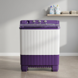 High Quality <b>Top</b> <b>Load</b> 8.5kg Semi Automatic Twin Tub Washing Machine with 5.1kg Spin Dryer Plastic Cabinet for Home Use - Product Image 2