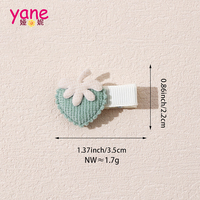 Nouveaux accessoires pour cheveux d'enfants européens et américains, jolies pinces à cheveux en forme de fraise, pinces à franges en tissu pour bébés filles