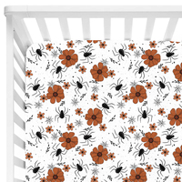 Précommande : Drap-housse simple en bambou pour mini-lit, motifs Halloween, personnalisable, sans minimum de commande
