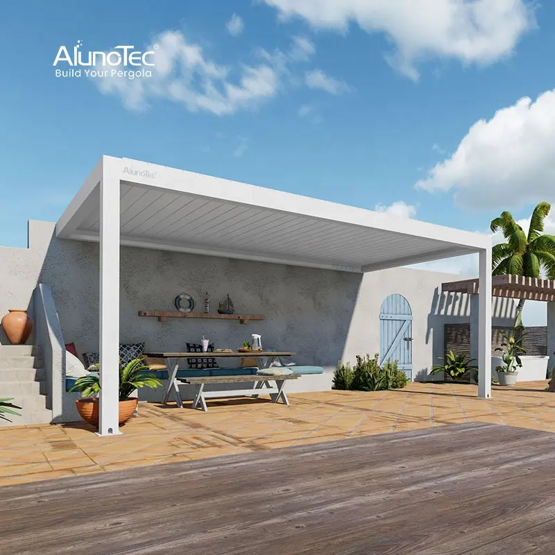 Waterproof Louver Roof System Kits Outdoor Gazebo Garden Bioclimatic Aluminium Luxury Modern Pergola