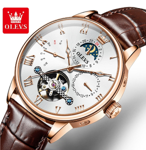 OLEVS 7009 nouvelle montre mécanique <span class=keywords><strong>Moonswatch</strong></span> pour hommes étanche automatique homme horloge à main calendrier mode affaires montres pour hommes - Product Image 1