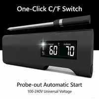 Thermomètre numérique sans fil longue portée pour barbecue en métal avec Bluetooth, étanche IP68, écran LCD, précision 1°C et application