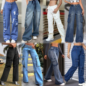 Jeans amples en coton extensible pour femmes, vente en gros, stock Chine, <span class=keywords><strong>grande</strong></span> quantité, pantalons <span class=keywords><strong>de</strong></span> mode pour femmes, jeans à jambes larges - Product Image 6