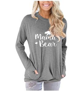 Nuovo stile personalizzato da <span class=keywords><strong>donna</strong></span> taglie forti in cotone a maniche lunghe oversize tascabile da strada felpa Tee top magliette Casual tuniche - Product Image 4