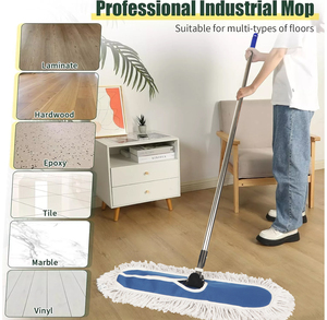 <span class=keywords><strong>MOP</strong></span> MSJ Azul para Limpeza de Grandes Áreas, Remoção de Pó, Plano de Algodão, para Aeroportos, Hospitais, Fábricas, Hotéis e Uso Comercial Industrial - Product Image 5