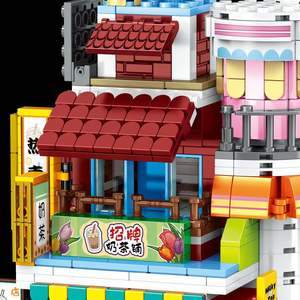 ตัวต่อเซ็ตจี๋เกา มินิซิตี้ สตรีทซีน 756 720 ชิ้น ร้านชานมและราเมง ของเล่นเสริมพัฒนาการสำหรับเด็กอายุ 4-6 ปี - Product Image 5